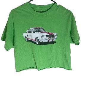 1966 Ford Mustang fastback Women’s Half T-Shirt Graphic Tee Medium Popular Girl